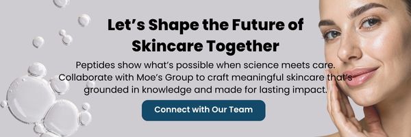 Contact Moe's Group with skincare products with peptides.